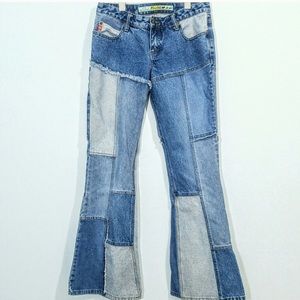 9s2000s Mudd Patchwork Flare Sz 